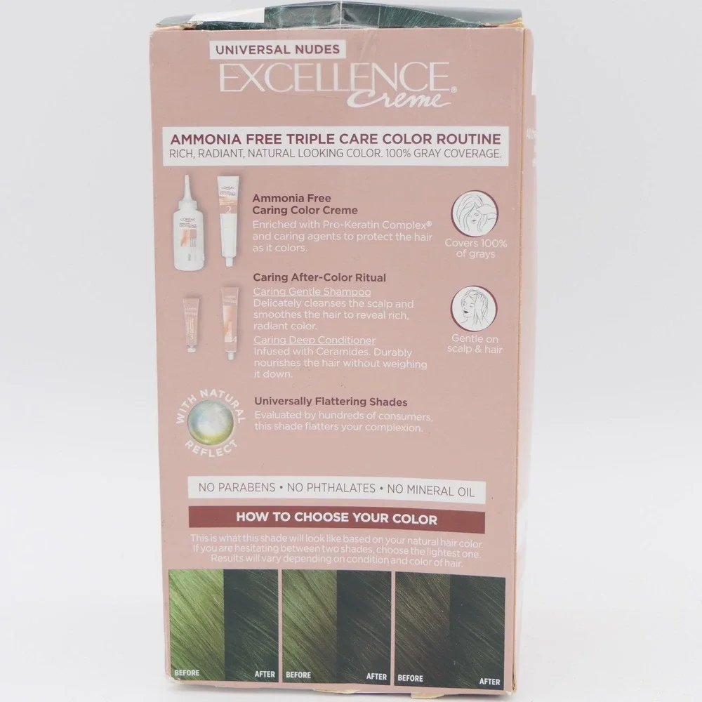 L'Oreal Universal Nudes Excellence Creme 1N Natural Black Permanent Hair Color
